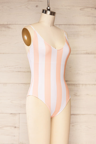 Mirjami Stripes Pink One-Piece Swimsuit | La petite garçonne  side view