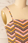 Mirmande Stripes Short Dress w/ Thin Straps | La petite garçonne side close-up