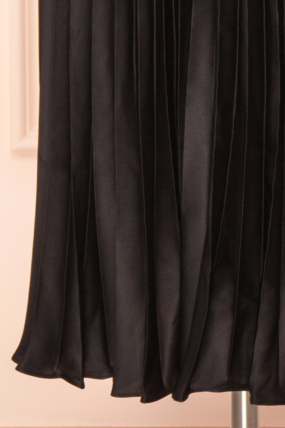 Mirys Black Pleated Satin Midi Skirt | Boutique 1861 bottom