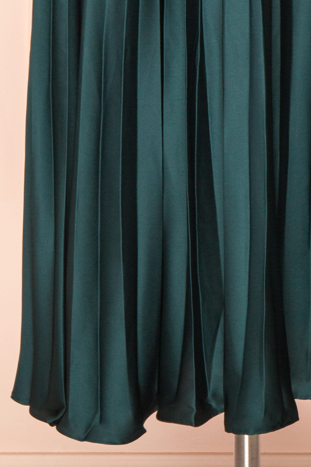 Mirys Green Pleated Satin Midi Skirt | Boutique 1861 bottom