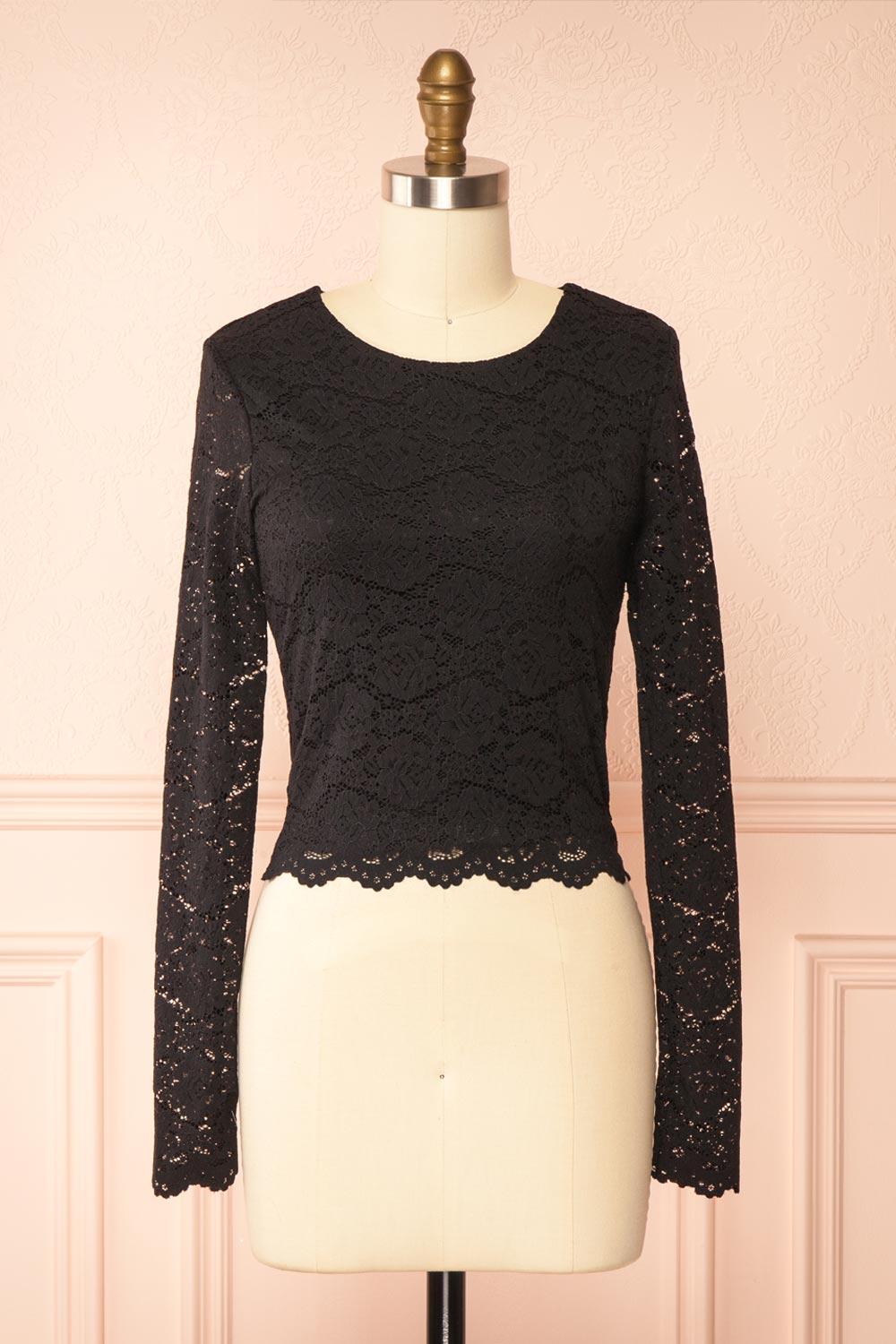 Mizar Black | Lace Crop Top