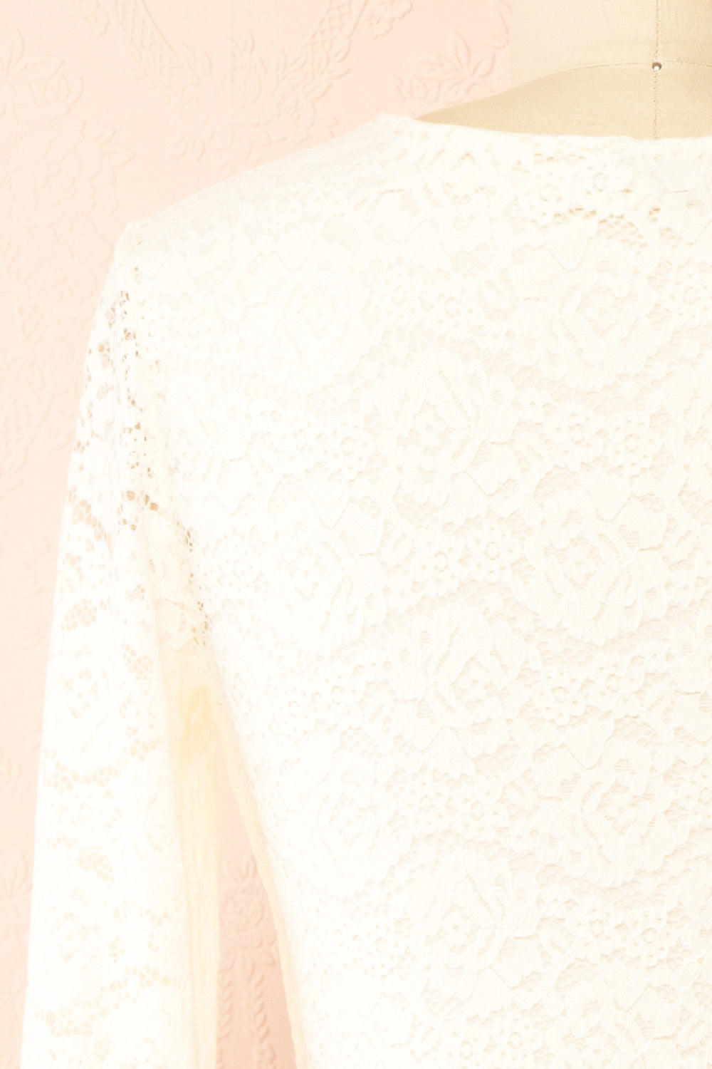 Mizar Ivory Lace Crop Top | Boudoir 1861 back