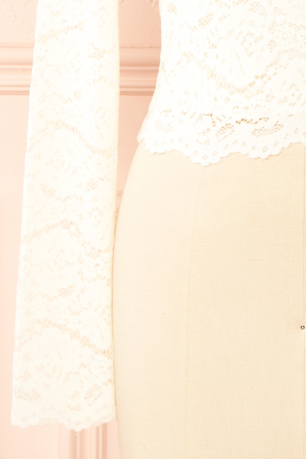 Mizar Ivory Lace Crop Top | Boudoir 1861 sleeve 