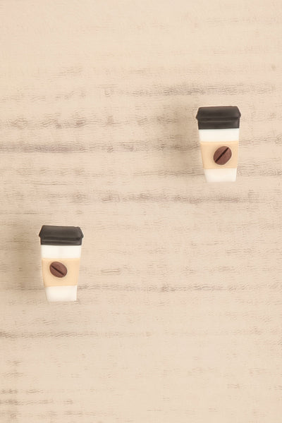 Moab Stud Earrings Coffee to Go | La petite garçonne close-up