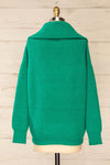 Molina Green Quarter-Zip Rib Knit Sweater | La petite garçonne back view