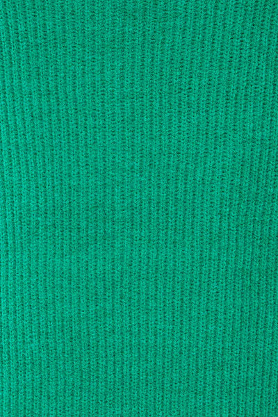Molina Green Quarter-Zip Rib Knit Sweater | La petite garçonne fabric