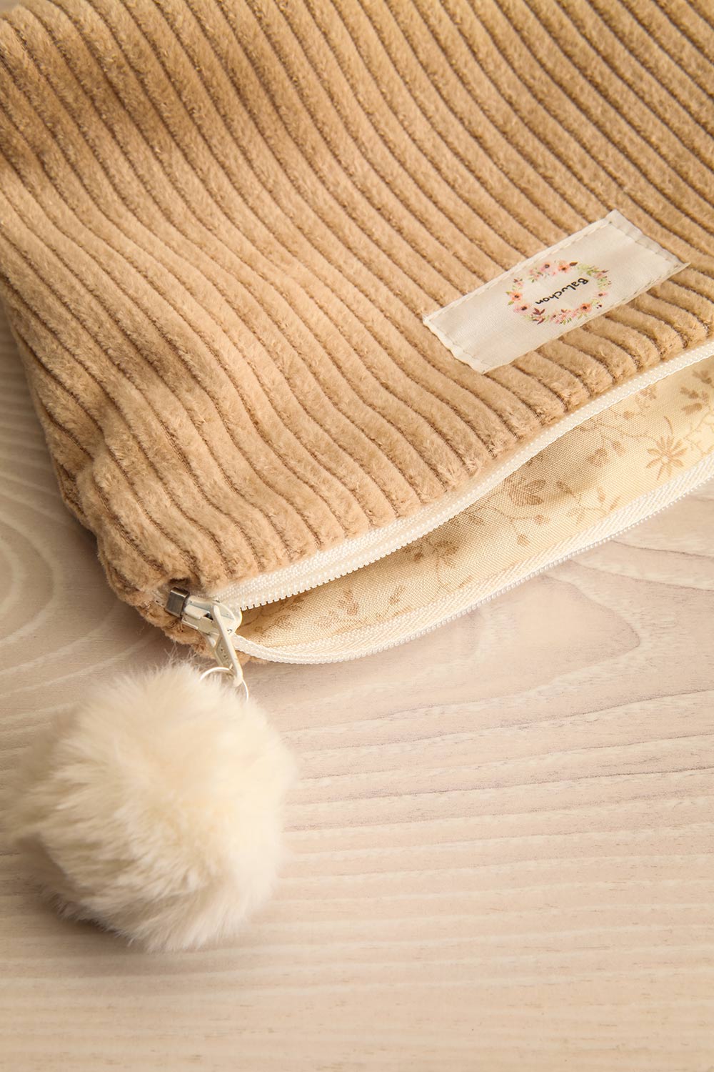 Monday Corduroy Cosmetic Bag | Maison garçonne inside