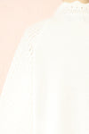 Monethalie White Openwork Knit Cardigan | Boutique 1861 back close-up