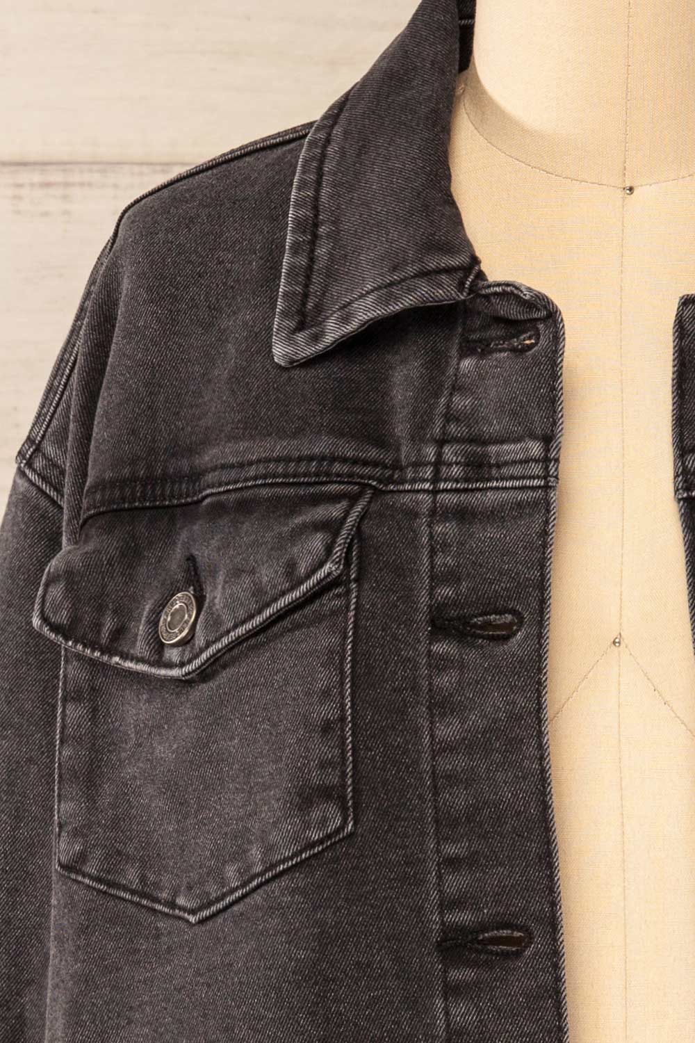 Black petite denim store jacket