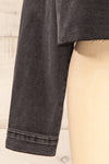 Monheurt Oversized Black Cropped Jean Jacket | La petite garçonne sleeve close-up