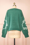 Monrovia Green Floral Patterned Knit Sweater | Boutique 1861 back view