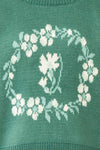 Monrovia Green Floral Patterned Knit Sweater | Boutique 1861 fabric
