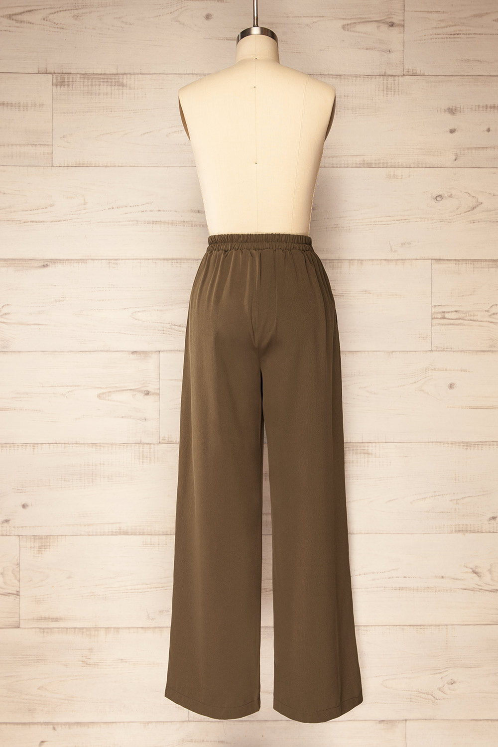 Montreux High-Waisted Khaki Pants | La petite garçonne back view