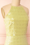 Moonbyul Light Green Sequin Midi Dress | Boutique 1861  side
