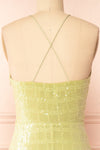 Moonbyul Light Green Sequin Midi Dress | Boutique 1861  back