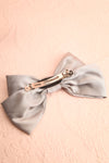 Mooniere Silver Satin Bow Hair Clip | Boutique 1861 back view