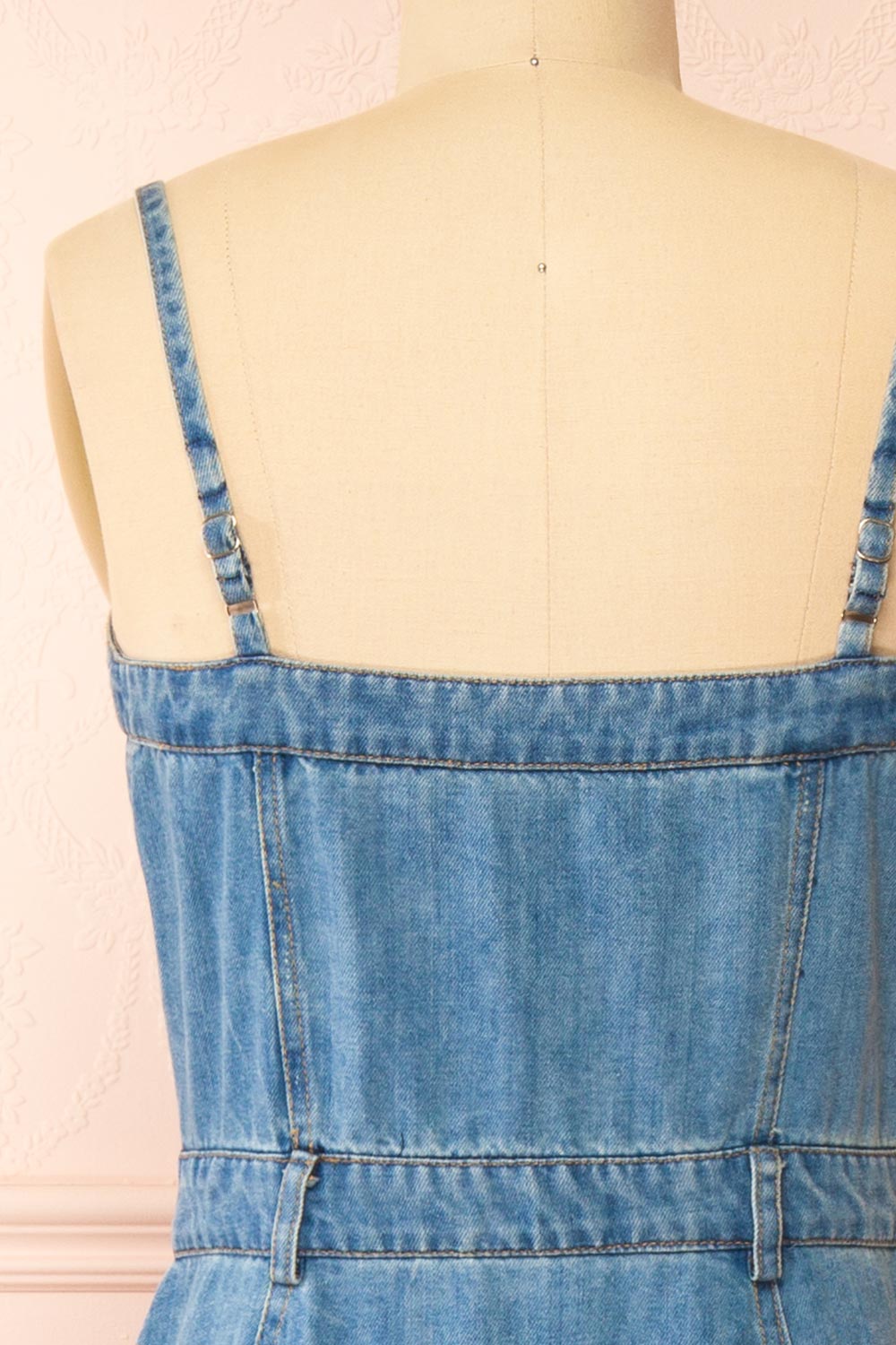 Moprina Long Blue Denim Dress w/ Pockets | Boutique 1861 back