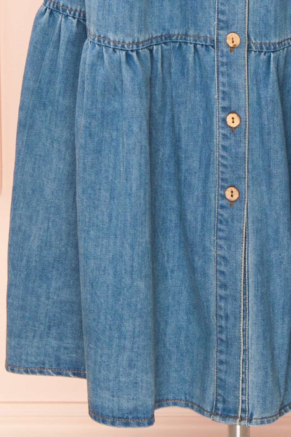 Moprina Long Blue Denim Dress w/ Pockets | Boutique 1861 bottom