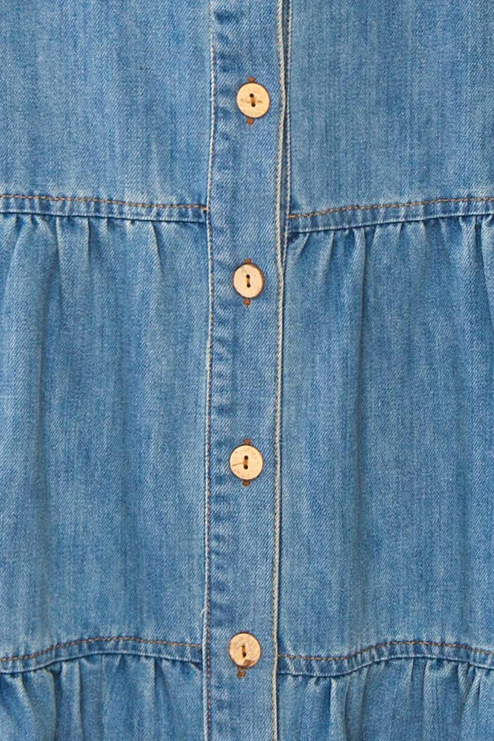 Moprina Long Blue Denim Dress w/ Pockets | Boutique 1861 fabric 