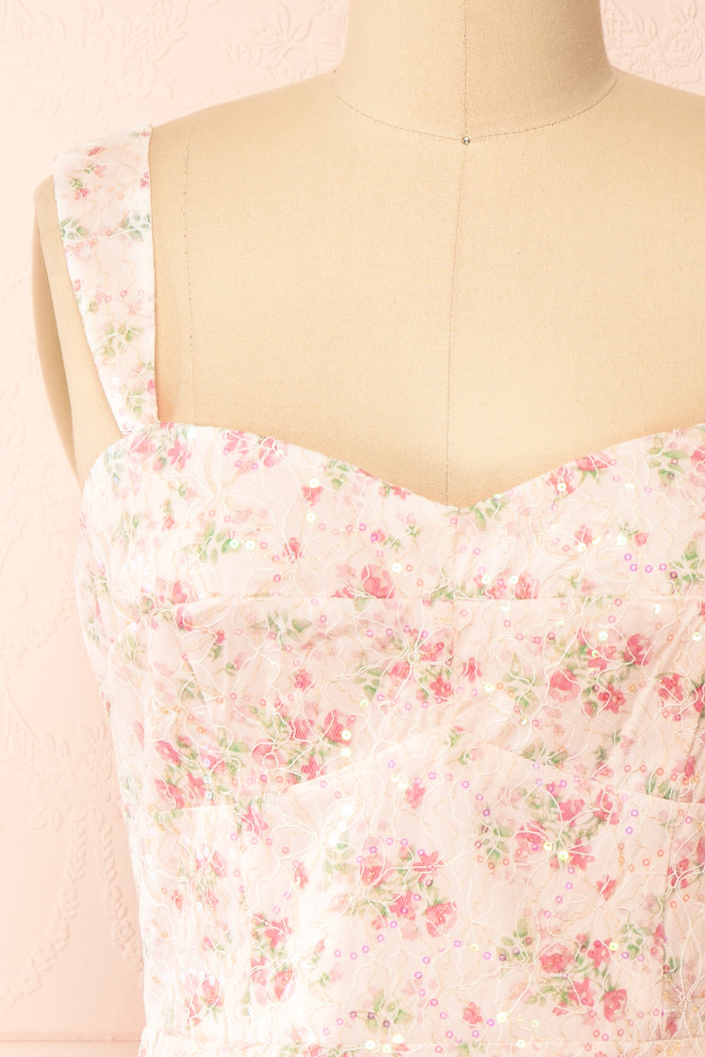 Morella Short Floral Dress w/ Sequins | Boutique 1861  front