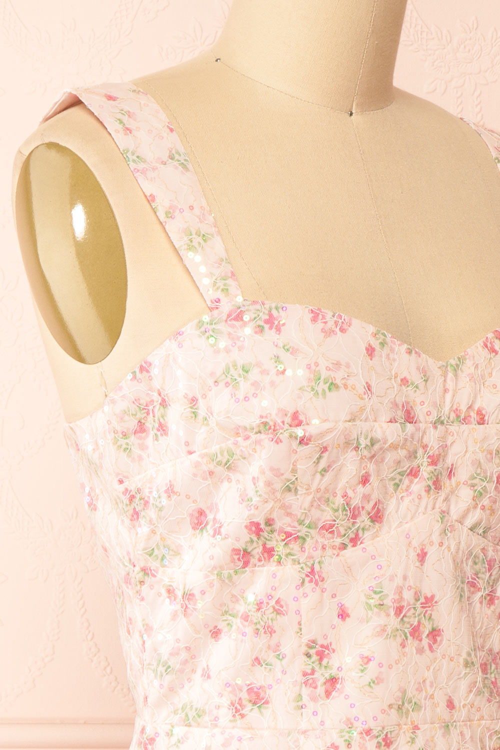 Morella Short Floral Dress w/ Sequins | Boutique 1861  side