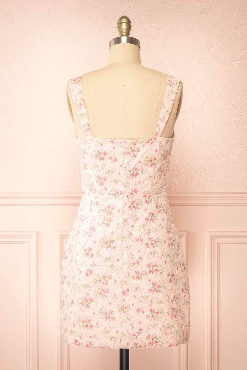 Morella Short Floral Dress w/ Sequins | Boutique 1861 back view