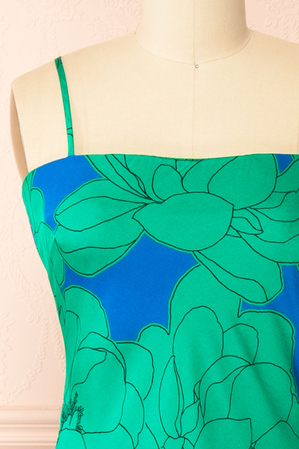 Morgany Long Green Floral Dress | Boutique 1861 front