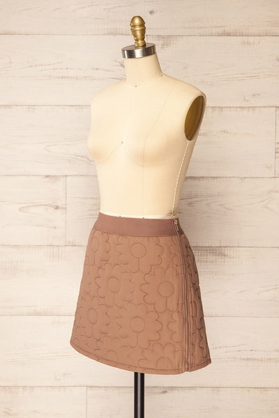 Morlaix Floral Quilted Taupe Skirt | La petite garçonne side view