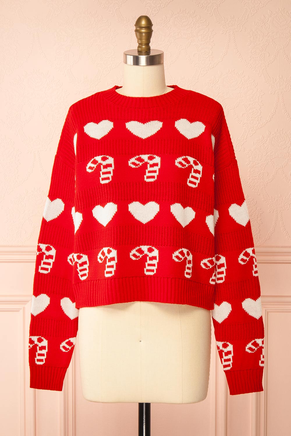Morwell Red Christmas Sweater | Boutique 1861 front view