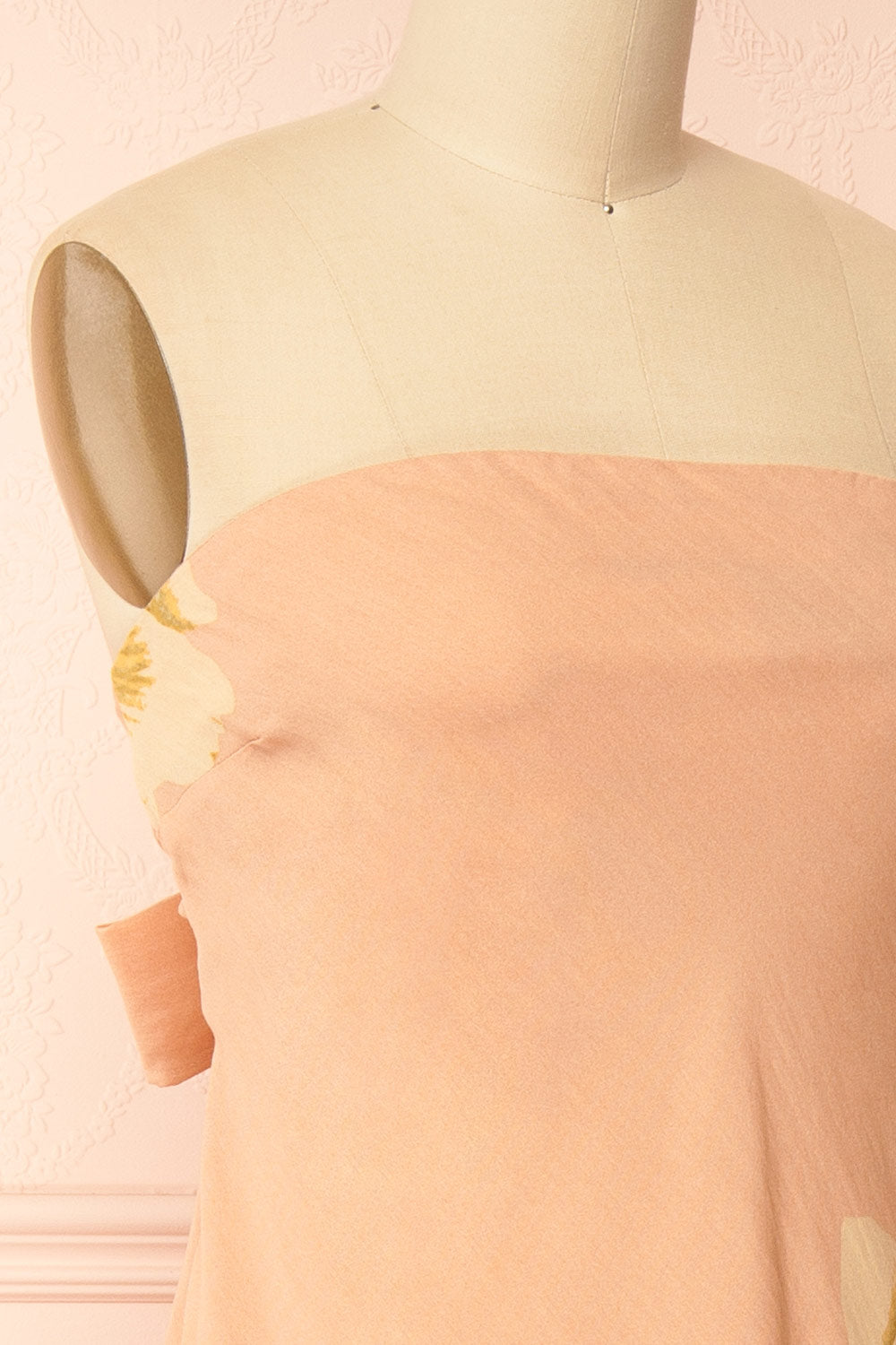 Moufida Strapless Pink Maxi Dress with Pockets | Boutique 1861 side