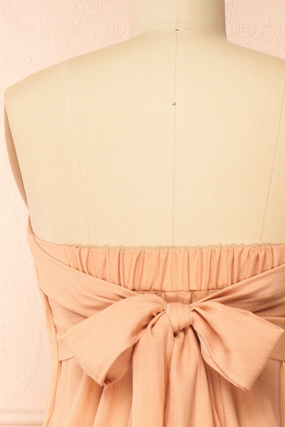 Moufida Strapless Pink Maxi Dress with Pockets | Boutique 1861 back