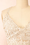 Moya Taupe Lace Crop Top | Boutique 1861  front close-up