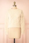 Murta Beige Knit Sweater w/ Pearls | Boutique 1861 front view