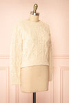 Murta Beige Knit Sweater w/ Pearls | Boutique 1861 side view