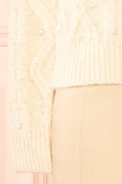 Murta Beige Knit Sweater w/ Pearls | Boutique 1861 bottom