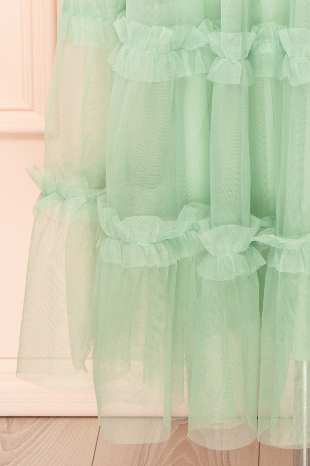 Musai Green | Long Dress w/ Ruched Top
