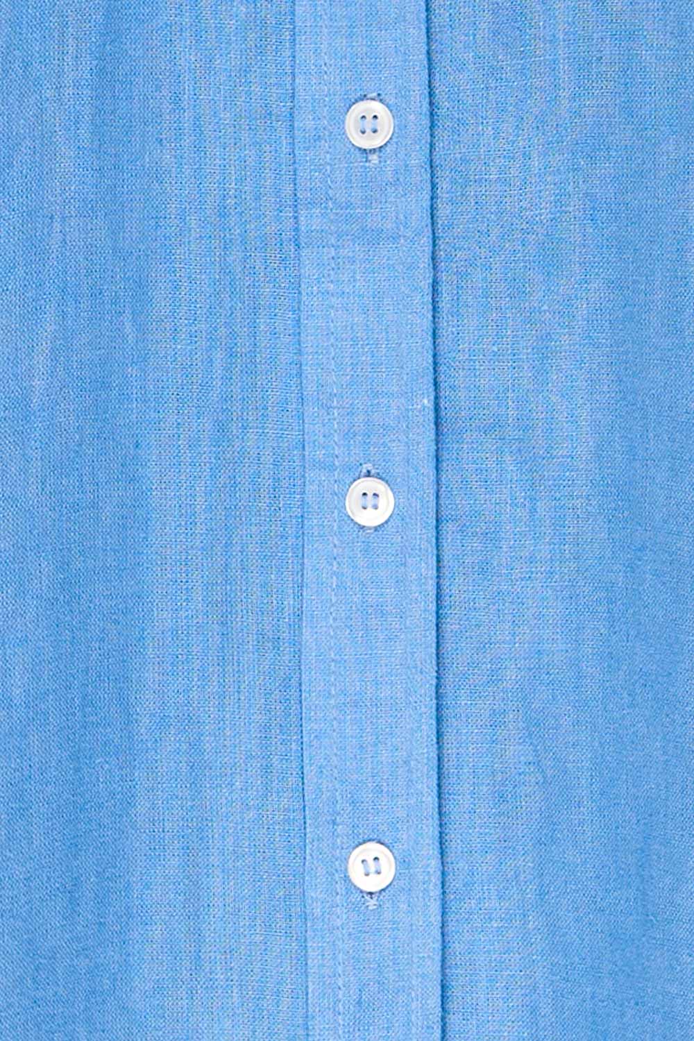 Musigen Blue Oversized Linen Shirt | La petite garçonne fabric