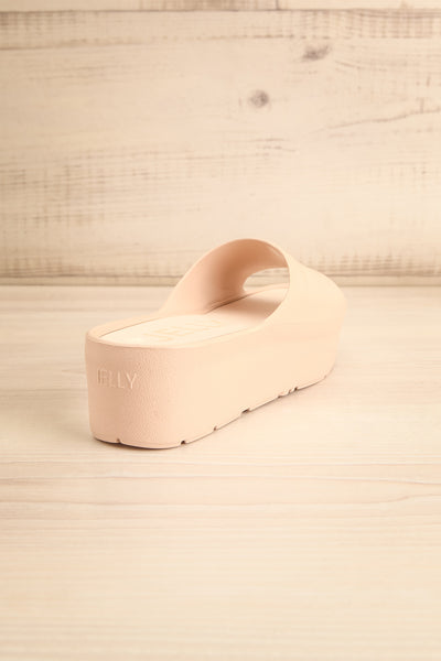 Muur Blush Pink Platform Slide Sandals | La petite garçonne back view