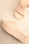 Muur Blush Pink Platform Slide Sandals | La petite garçonne flat view