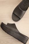 Muur Black Platform Slide Sandals | La petite garçonne flat view