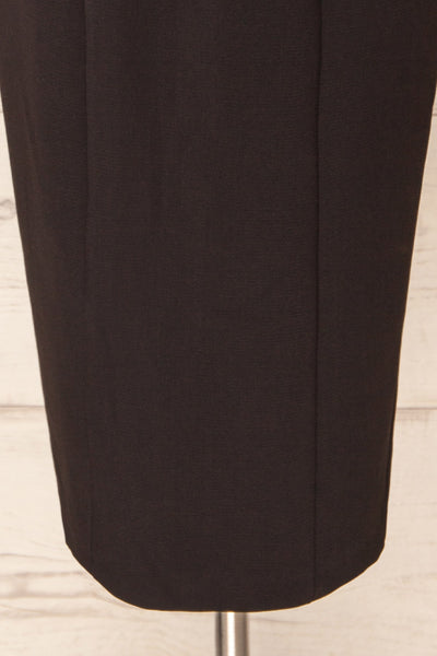 Myrania Black Fitted Midi Dress w/ Short Sleeves | La petite garçonne bottom
