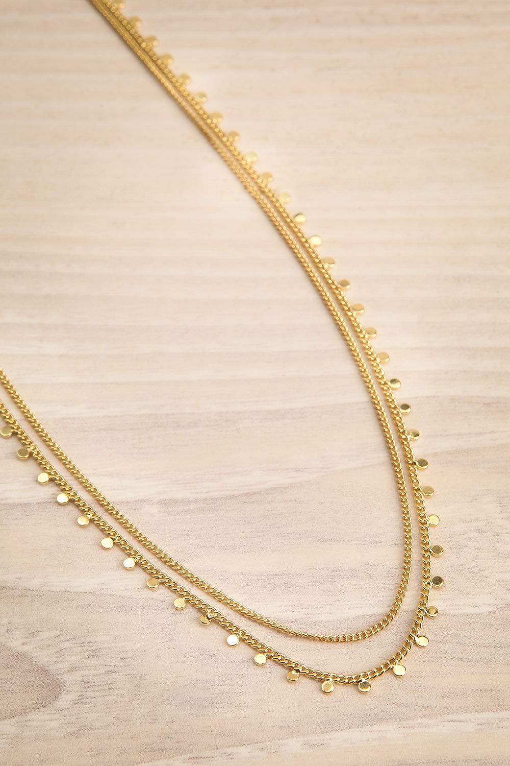 Mysian Gold Layered Chain Necklace w/ Pendants | La petite garçonne flat view