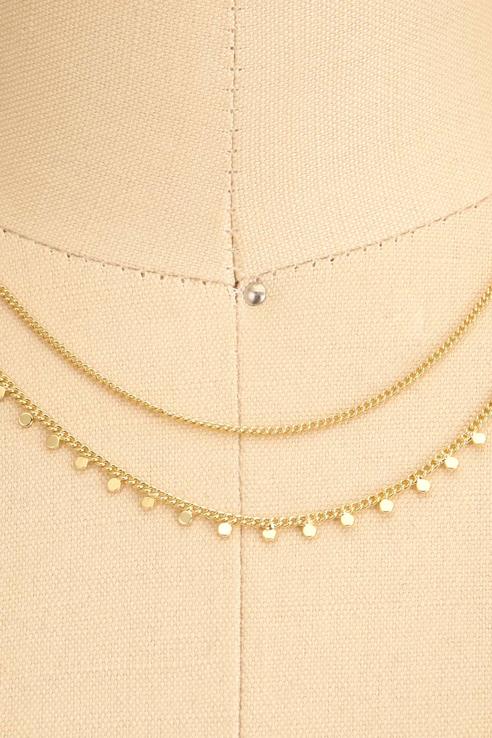 Mysian Gold Layered Chain Necklace w/ Pendants | La petite garçonne close-up