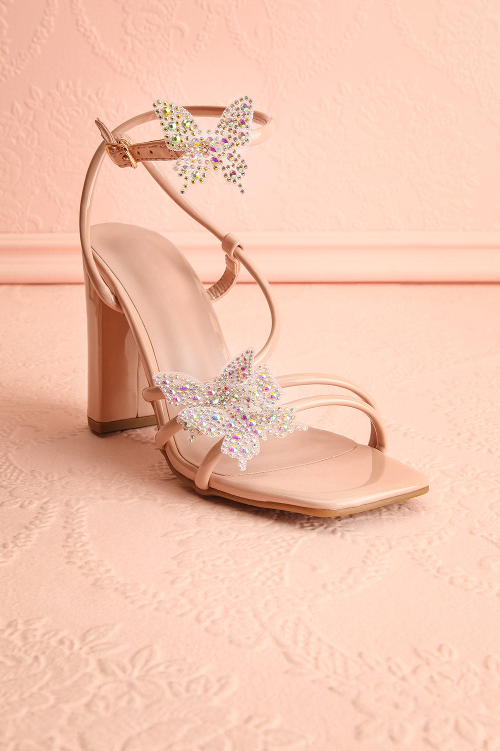 Nabilera Strappy Heel Sandals w/ Butterflies | La petite garçonne front view