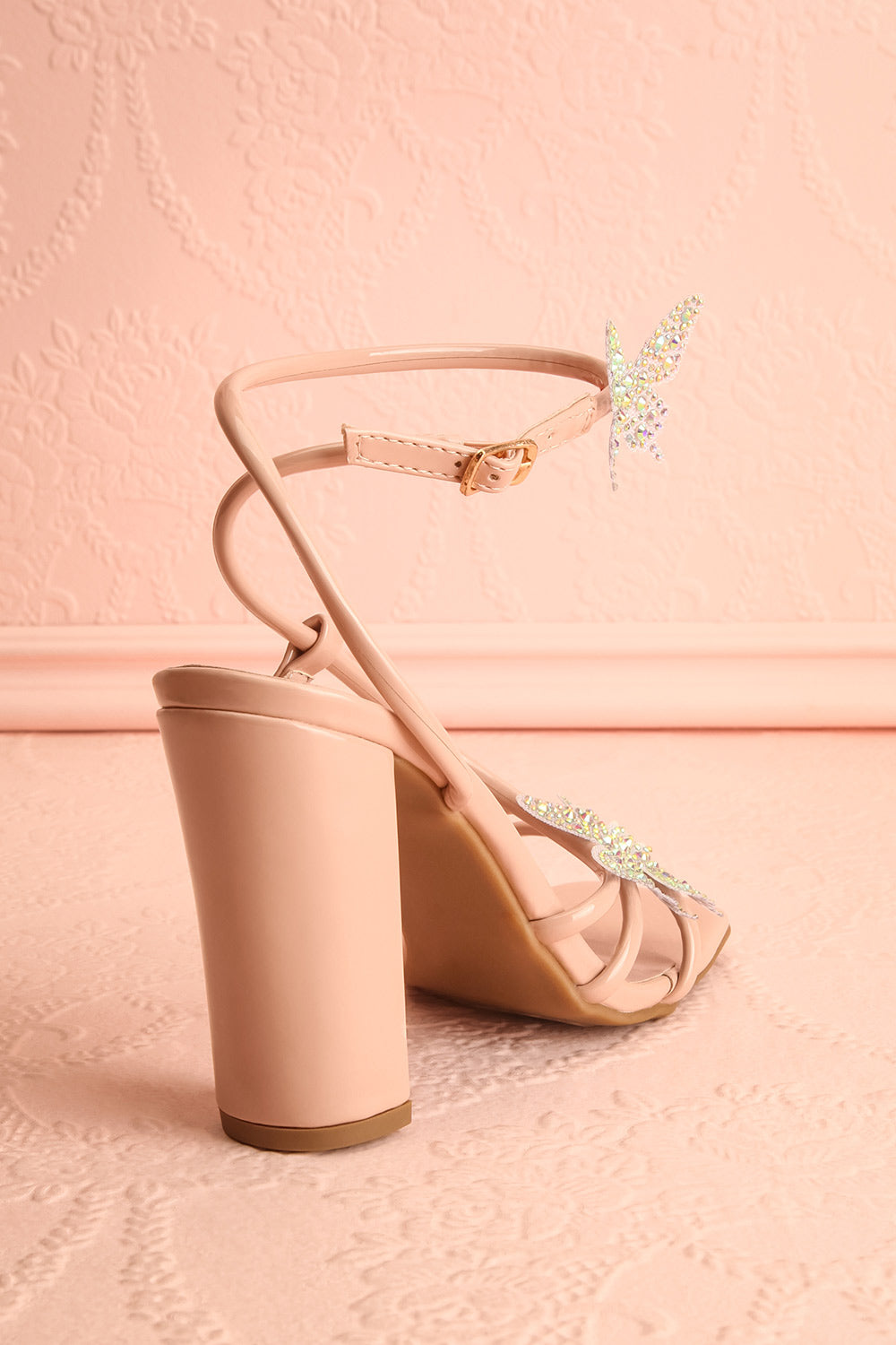 Nabilera Strappy Heel Sandals w/ Butterflies | La petite garçonne back view