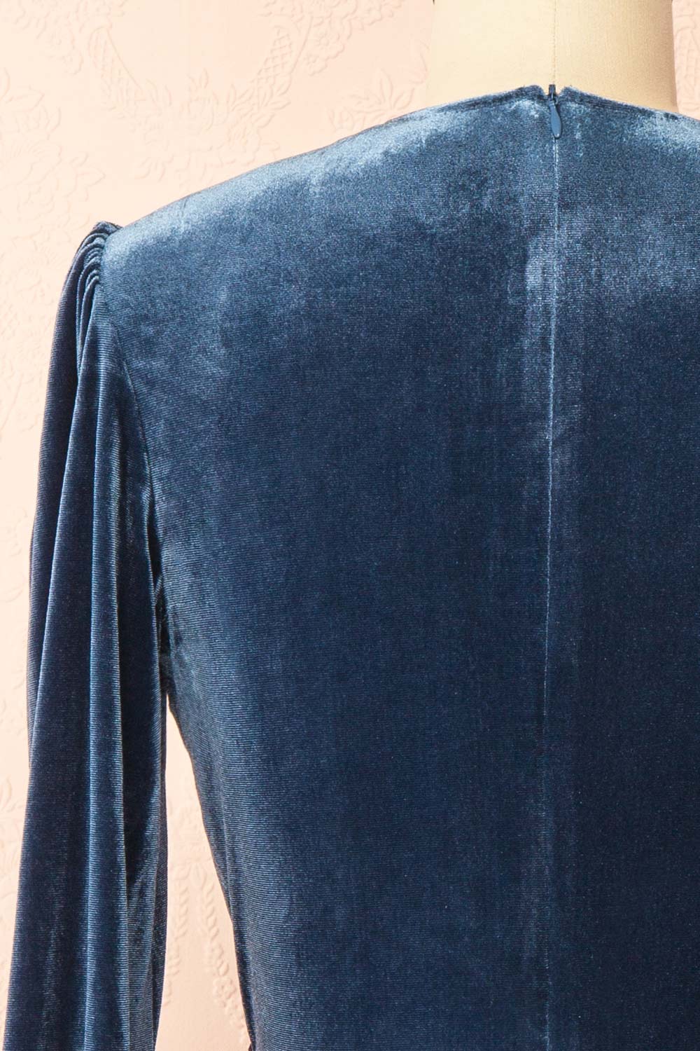 Nabintou Blue Velvet Wrap Dress | Boutique 1861 back