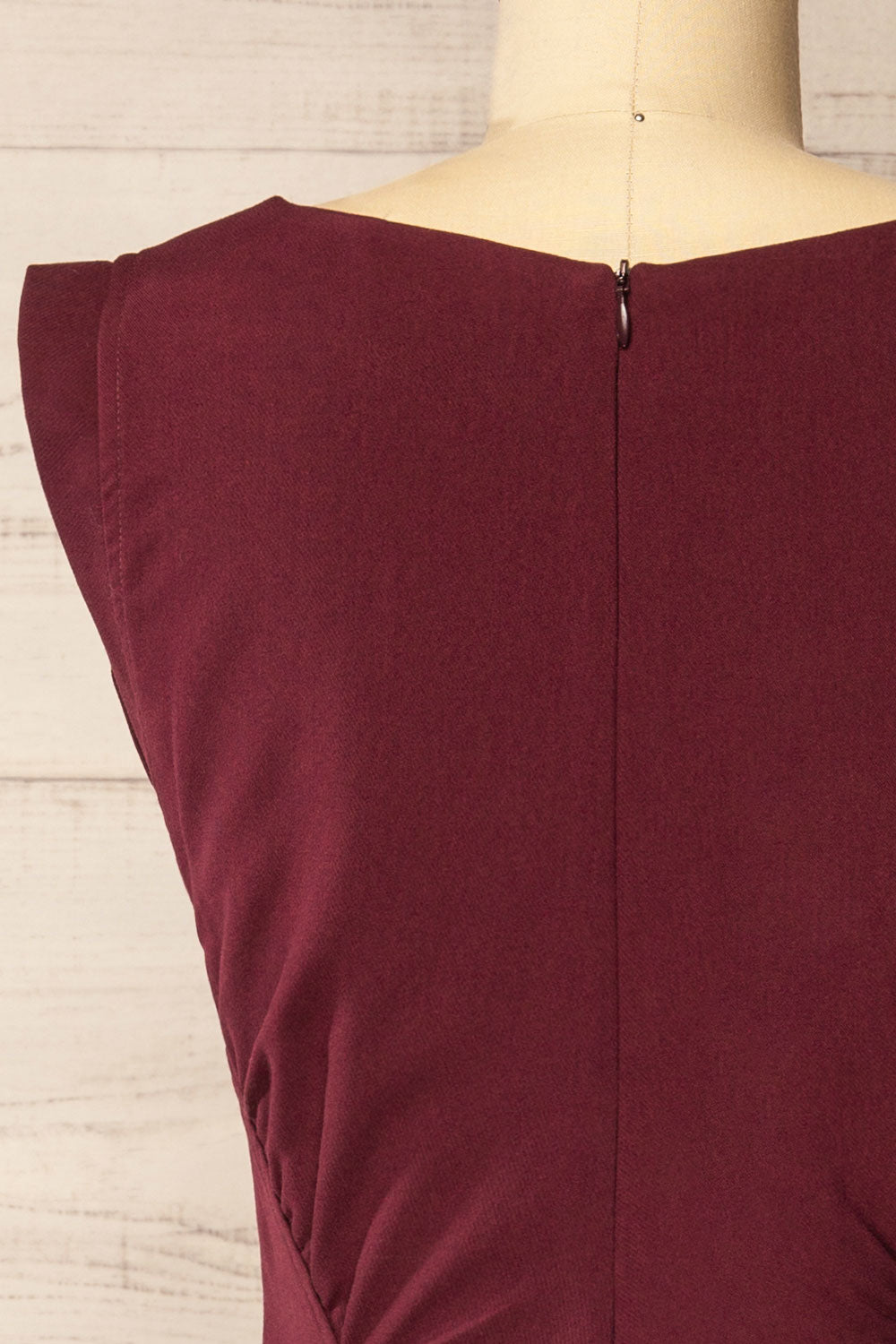 Nabua Short Sleeveless Burgundy Dress | La petite garçonne back