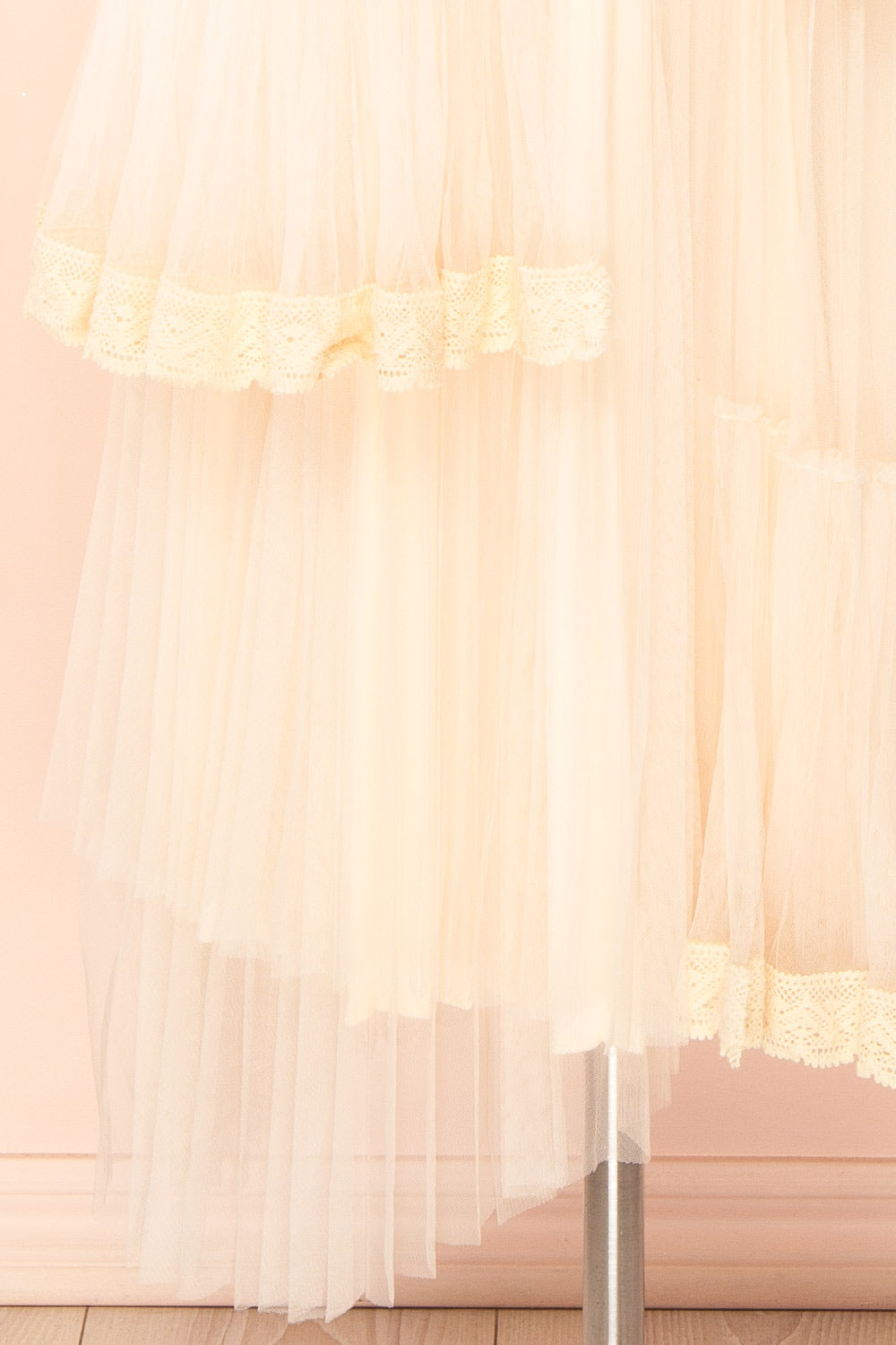 Nadege Pink Maxi Skirt with Lace Trim Detail | Boutique 1861 bottom  