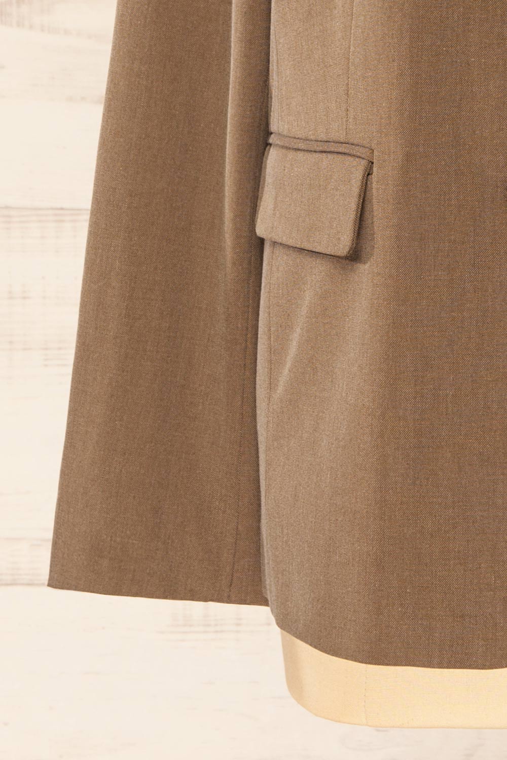 Nador Brown Button-Up Blazer | La petite garçonne sleeve 