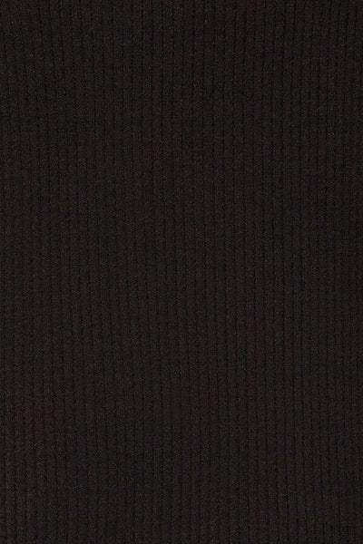 Nalchik Black | Long Ribbed Sweater w/ Slit